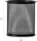 Black steel wire mesh pen holder for desk